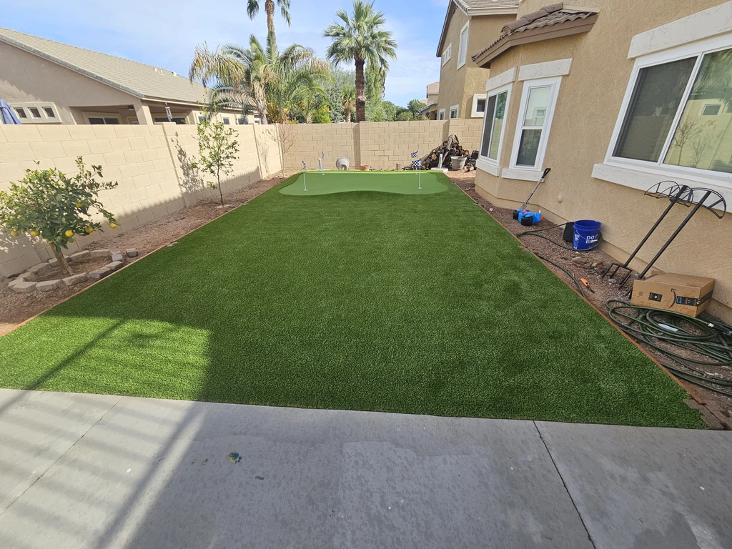 backyard putting greens installation