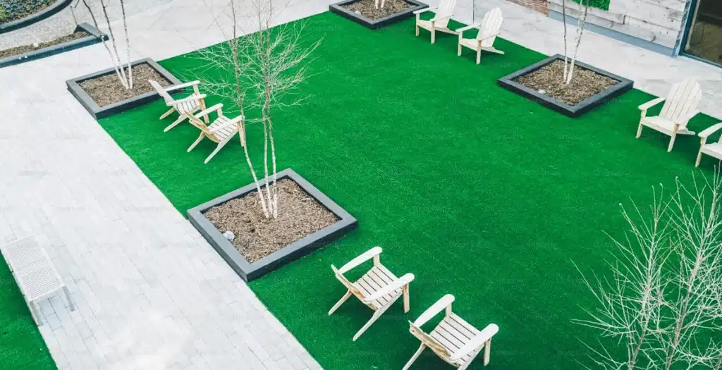 artificial grass on patio
