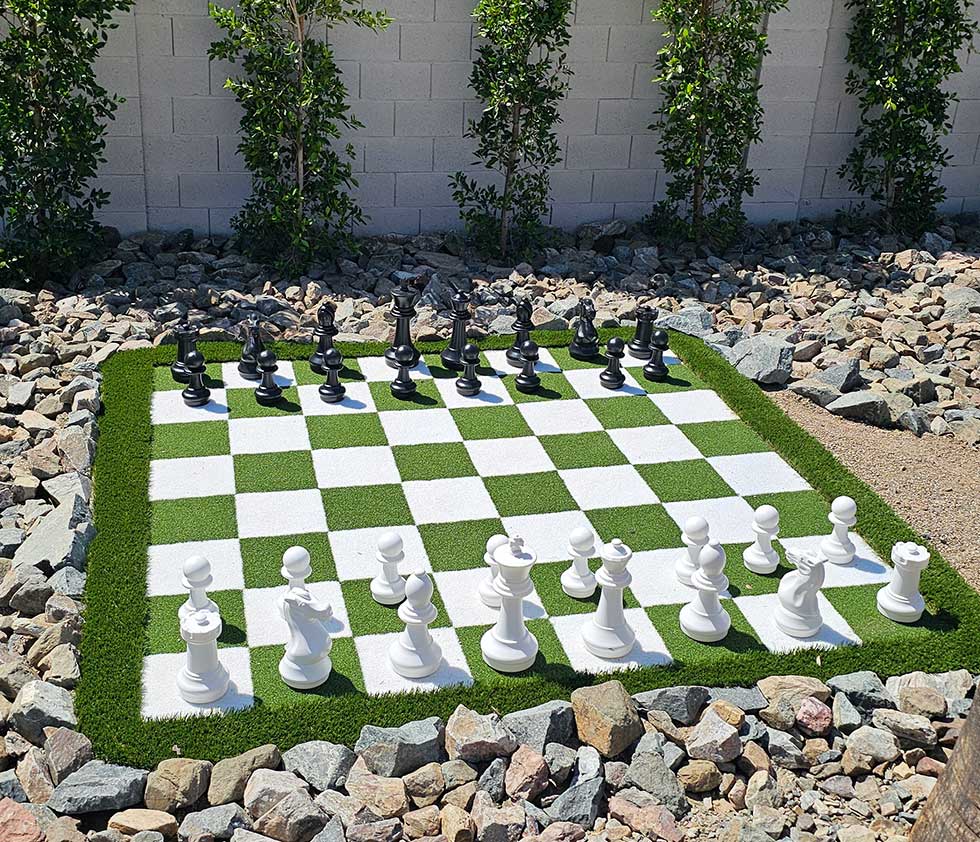 Chess Board Built out of Artificial Grass