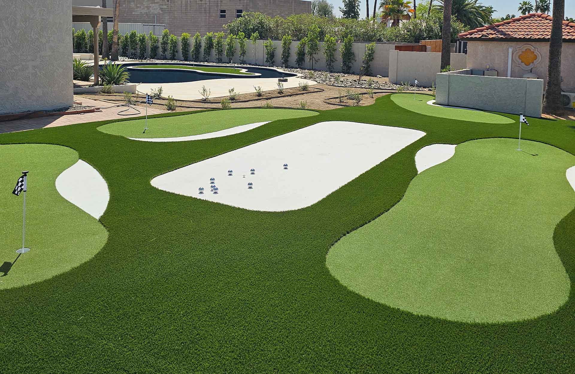 Home in Phoenix, Arizona will Putting Greens Installed by Desert Grass and Greens