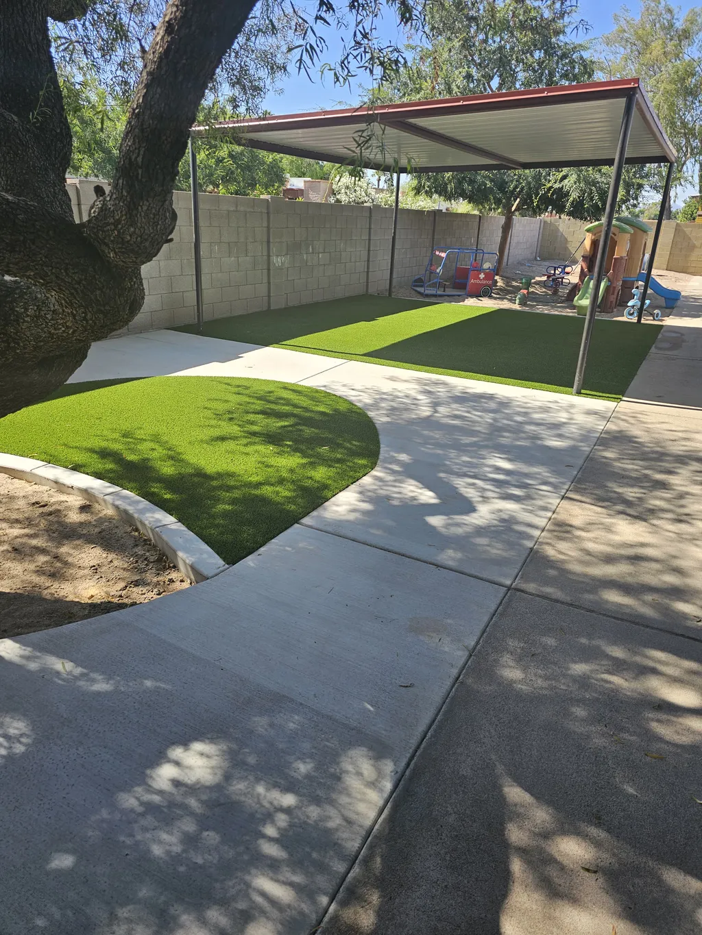artificial grass in a park