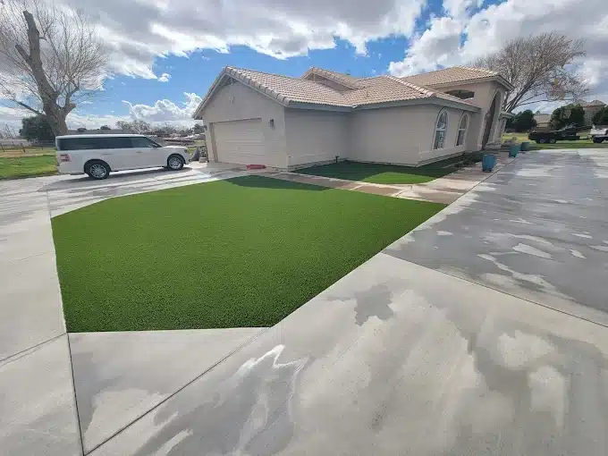 artificial grass installation in an arizona home